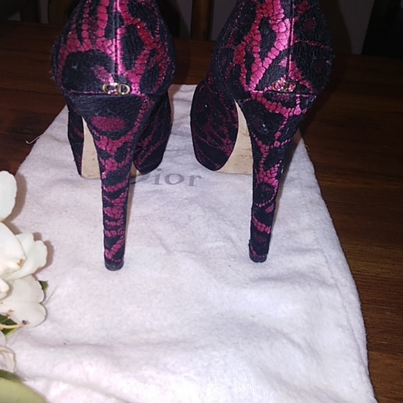 Christian Dior Stiletto Satin Lace Heels 35 1/2 - Picture 5 of 7